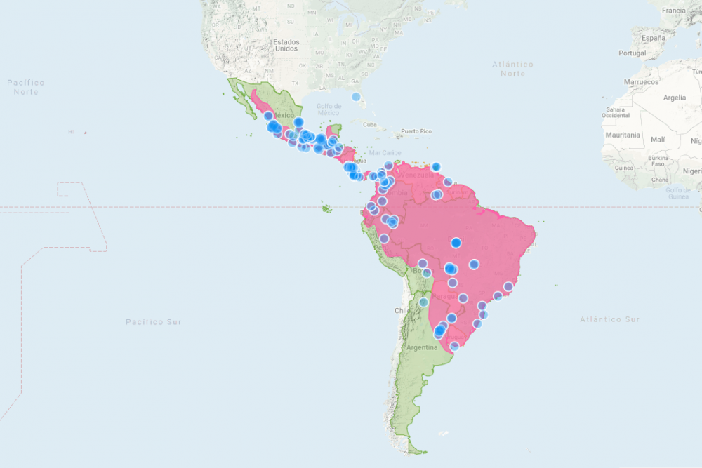 Distribución de la Nutria Neotropical en America