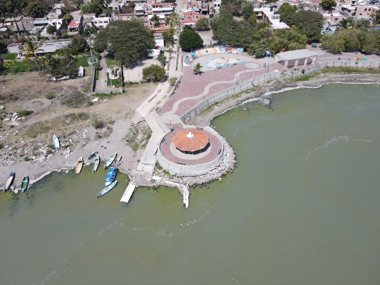 Malecón de Mezcala, Poncitlán. Visto desde las alturas. 22 de febrero 2024. Fotografía- Instituto Corazón de la Tierra