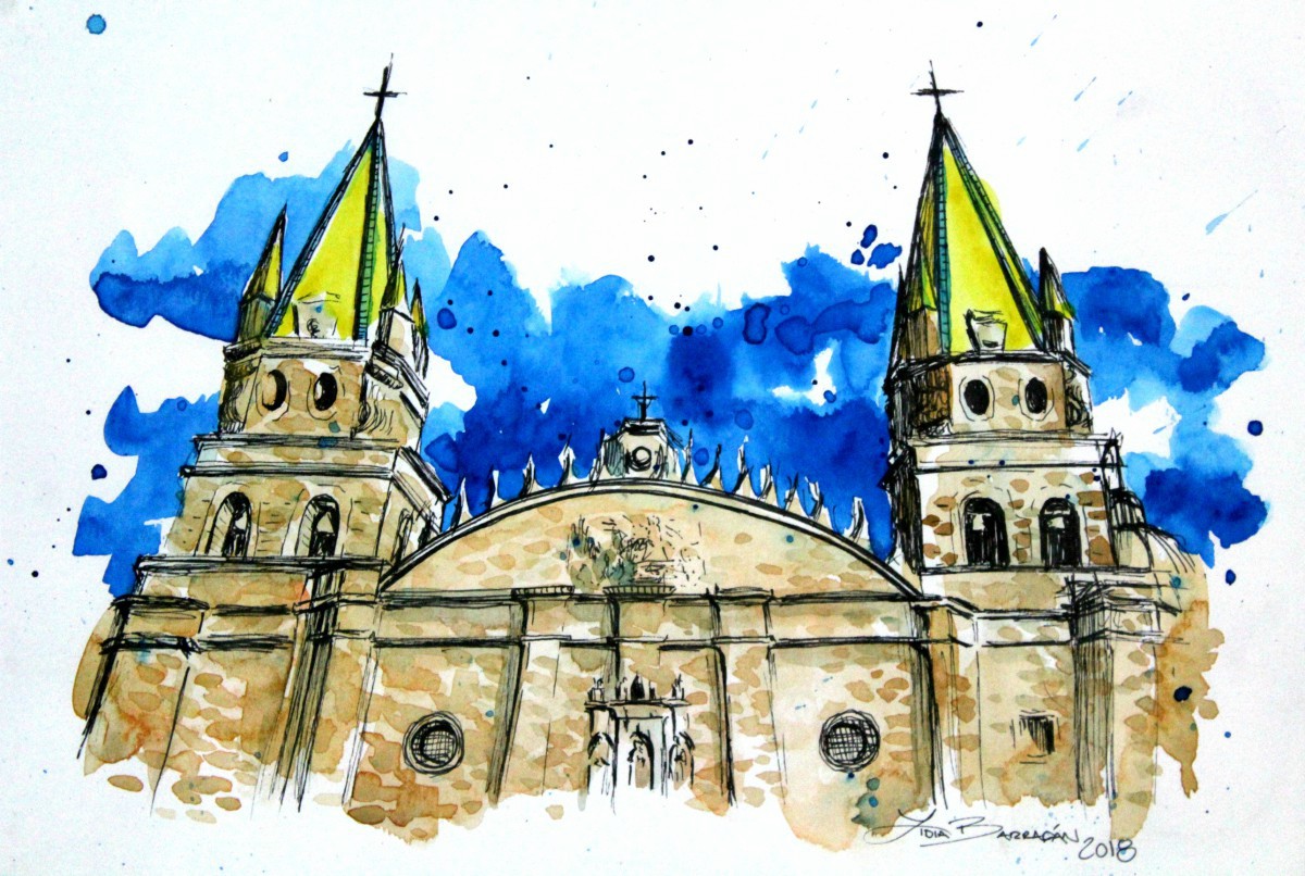 "Catedral", Lidia Barragán de Urban Scketchers Guadalajara