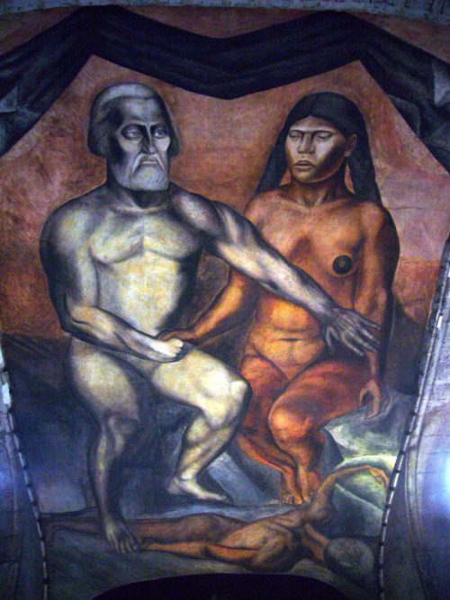"Cortés y la Malinche", José Clemente Orozco (1926)