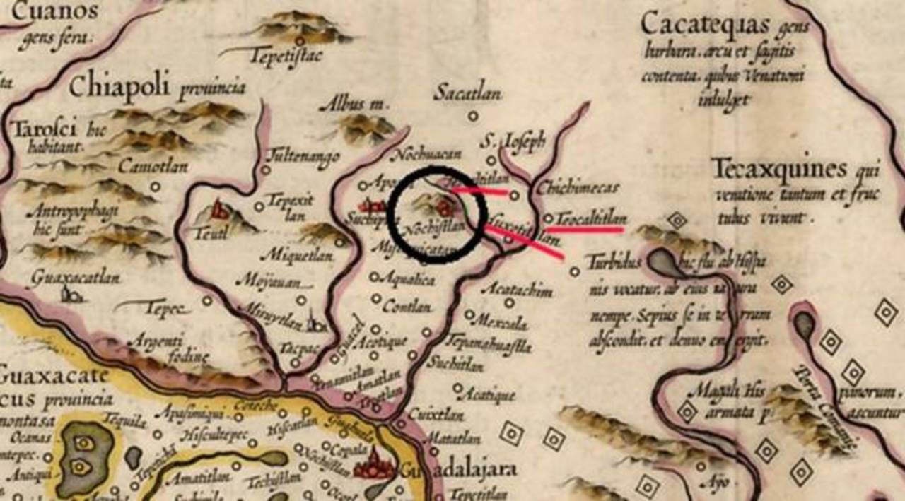 Mapa antiguo de Teocaltiche