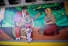 Un adiós a “El Caballero”, el músico bohemio de Ocotlán El Caballero en mural en Ocotlán