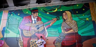 Un adiós a “El Caballero”, el músico bohemio de Ocotlán El Caballero en mural en Ocotlán