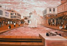 “Intemperie”, Oscar Quevedo pinta a quienes Guadalajara no mira Un joven se le ve durmiendo en un pedestal de la fuente de la Plaza Tapatía, frente al Museo Cabañas.